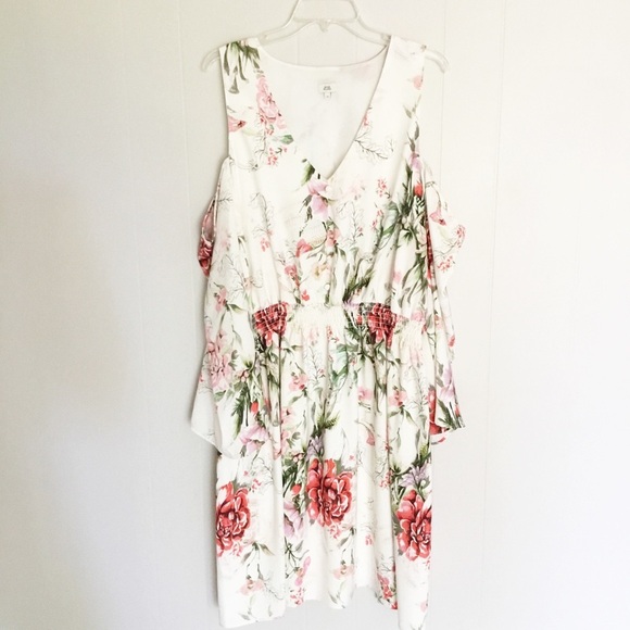 ASOS River Island Dress Plus Size 26 Floral White - Picture 4 of 8